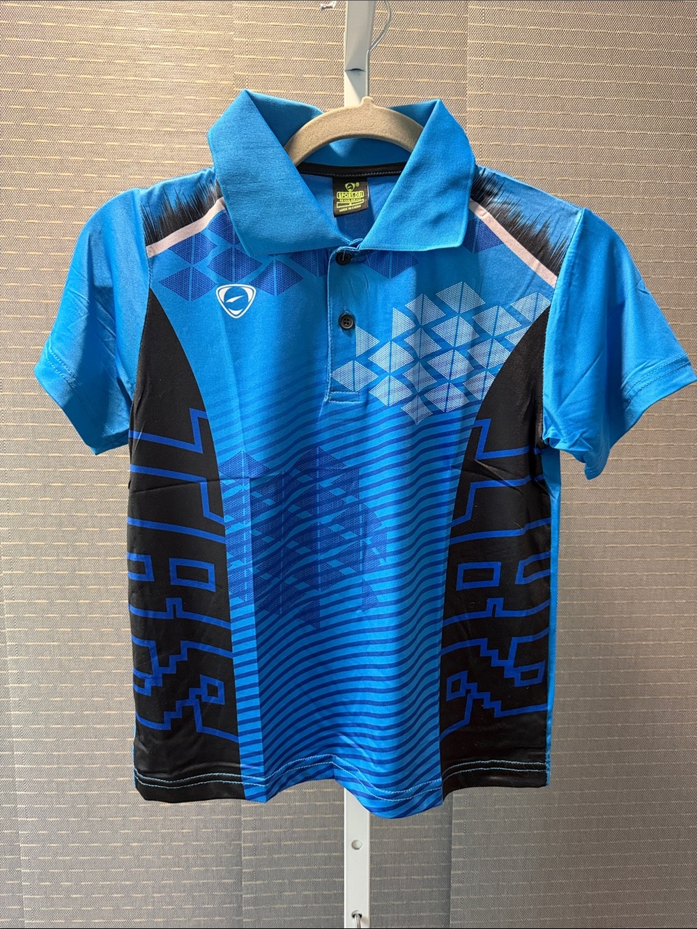 Boy’s Blue Graphic Print Athletic Polo Shirt